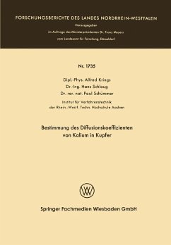 Bestimmung des Diffusionskoeffizienten von Kalium in Kupfer (eBook, PDF) - Krings, Alfred