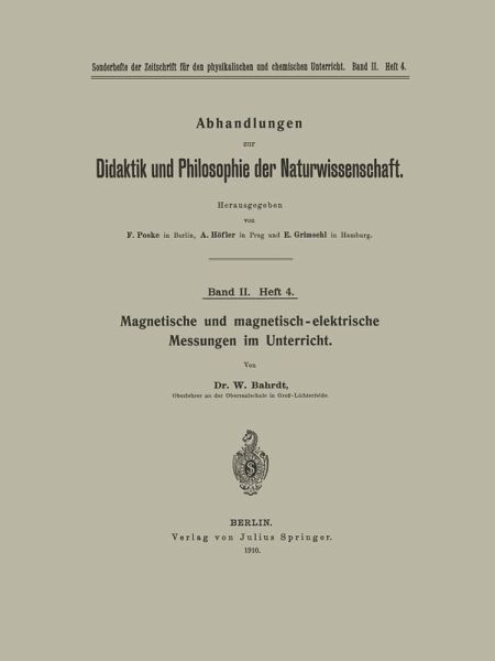 Magnetische und magnetisch-elektrische Messungen im Unterricht (eBook, PDF)