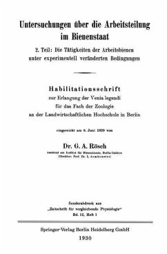 Untersuchungen über die Arbeitsteilung im Bienenstaat (eBook, PDF) - Rösch, Gustav Adolf