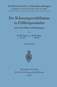 Die Belastungsverhältnisse in Füllkörpersäulen unter Destillationsbedingungen (eBook, PDF) - Stage, Hermann; Bose, Kalyanmoy