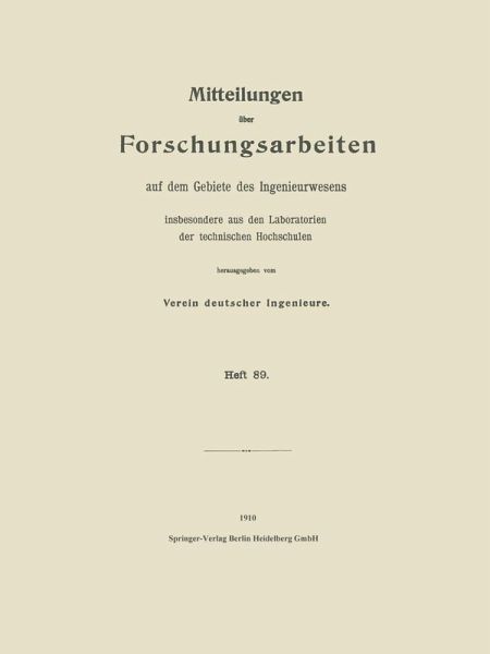 Mitteilungen über Forschungsarbeiten auf dem Gebiete des Ingenieurwesens (eBook, PDF)