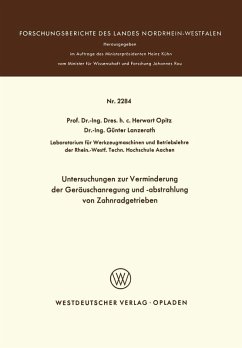 Untersuchungen zur Verminderung der Geräuschanregung und -abstrahlung von Zahnradgetrieben (eBook, PDF) - Opitz, Herwart