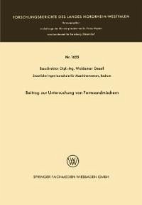 Beitrag zur Untersuchung von Formsandmischern (eBook, PDF) - Gesell, Waldemar
