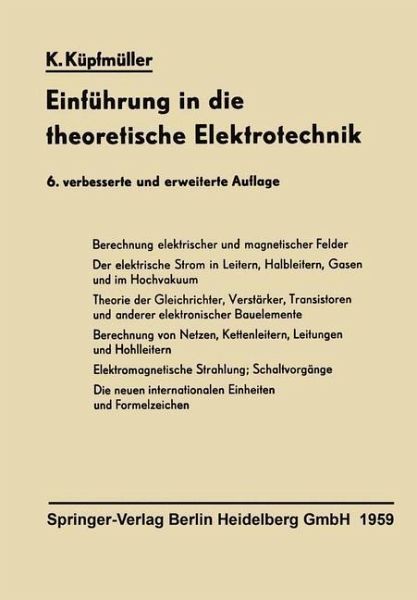 Einführung in die theoretische Elektrotechnik (eBook, PDF)