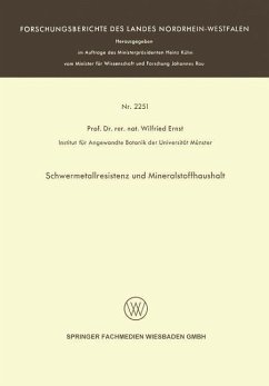 Schwermetallresistenz und Mineralstoffhaushalt (eBook, PDF) - Ernst, Wilfried