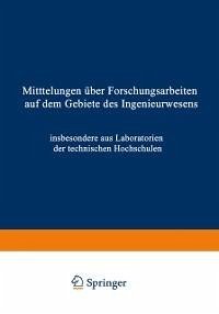 Mittteilungen über Forschungsarbeiten auf dem Gebiete des Ingenieurwesens (eBook, PDF) - Kammerer, Otto