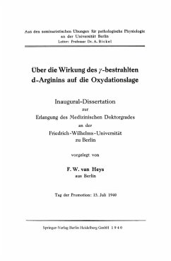 Cover Über die Wirkung des ¿-bestrahlten d-Arginins auf die Oxydationslage (eBook, PDF)