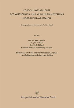 Cover Erfahrungen mit der spektrochemischen Analyse von Gefügebestandteilen des Stahles (eBook, PDF)
