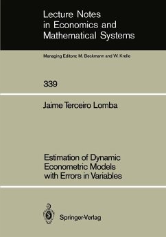 Estimation of Dynamic Econometric Models with Errors in Variables (eBook, PDF) - Terceiro Lomba, Jaime
