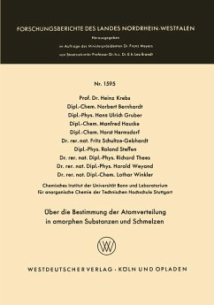 Über die Bestimmung der Atomverteilung in amorphen Substanzen und Schmelzen (eBook, PDF) - Krebs, Heinz