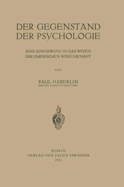 Der Gegenstand der Psychologie (eBook, PDF) - Häberlin, Paul