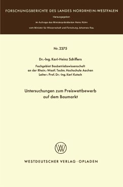 Cover Untersuchungen zum Preiswettbewerb auf dem Baumarkt (eBook, PDF)