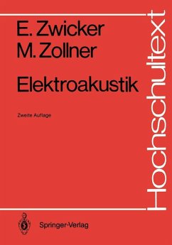 Elektroakustik (eBook, PDF) - Zwicker, Eberhard; Zollner, Manfred