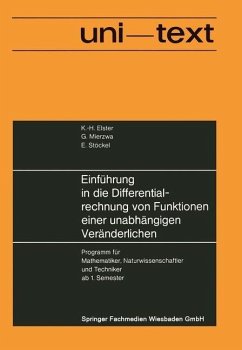 Einführung in die Differentialrechnung von Funktionen einer unabhängigen Veränderlichen (eBook, PDF) - Elster, Karl-Heinz