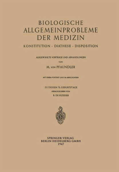 Biologische Allgemeinprobleme der Medizin (eBook, PDF) Biologische Allgemeinprobleme der Medizin (eBook, PDF)