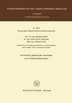 Numerisch gesteuertes Abrichten von Profilschleifscheiben (eBook, PDF) - Weck, Manfred