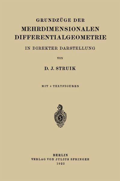 Grundzüge der Mehrdimensionalen Differentialgeometrie (eBook, PDF)