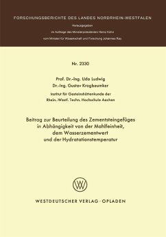 Cover Beitrag zur Beurteilung des Zementsteingefüges in Abhängigkeit von der Mahlfeinheit dem Wasserzementwert und der Hydratationstemperatur (eBook, PDF)