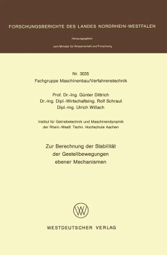 Zur Berechnung der Stabilität der Gestellbewegungen ebener Mechanismen (eBook, PDF) - Dittrich, Günter