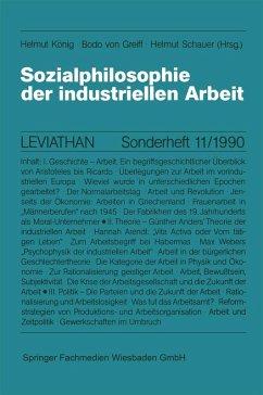 Sozialphilosophie der industriellen Arbeit (eBook, PDF) - König, Helmut; Greiff, Bodo Von; Schauer, Helmut