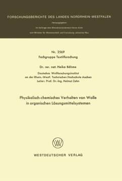 Cover Physikalisch-chemisches Verhalten von Wolle in organischen Lösungsmittelsystemen (eBook, PDF)