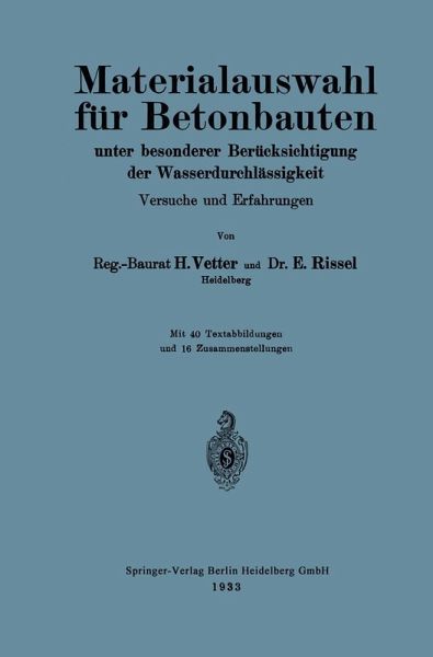 Materialauswahl für Betonbauten unter besonderer Berücksichtigung der Wasserdurchlässigkeit (eBook, PDF)