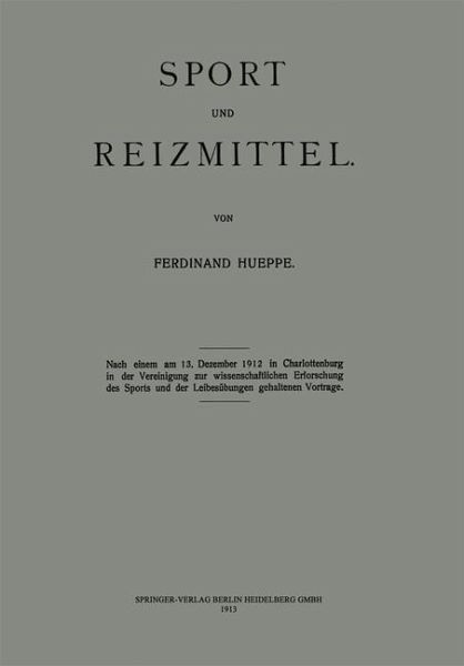 Sport und Reizmittel (eBook, PDF)