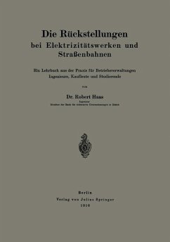 Cover Die Rückstellungen bei Elektrizitätswerken und Straßenbahnen (eBook, PDF)