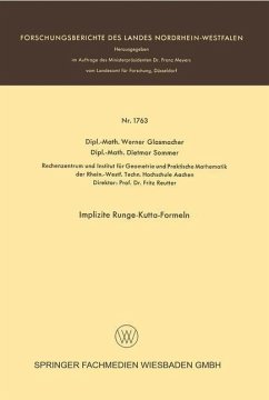 Implizite Runge-Kutta-Formeln (eBook, PDF) - Glasmacher, Werner; Sommer, Dietmar