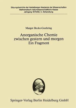 Anorganische Chemie zwischen gestern und morgen Ein Fragment (eBook, PDF) - Becke-Goehring, Margot