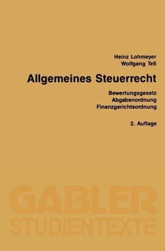 Allgemeines Steuerrecht (eBook, PDF) - Lohmeyer, Heinz; Teß, Wolfgang