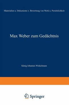 Cover Max Weber zum Gedächtnis (eBook, PDF)