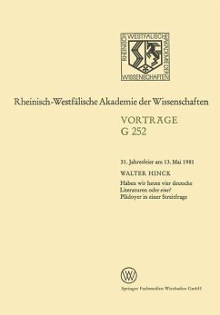 Haben wir heute vier deutsche Literaturen oder eine? Plädoyer in einer Streitfrage (eBook, PDF) - Hinck, Walter