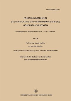 Richtwerte für Zeitaufwand und Kosten von Dokumentationsarbeiten (eBook, PDF) - Mathieu, Joseph