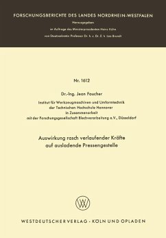 Auswirkung rasch verlaufender Kräfte auf ausladende Pressengestelle (eBook, PDF) - Foucher, Jean