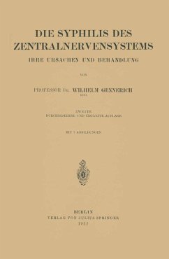 Die Syphilis des Zentralnervensystems (eBook, PDF) - Gennerich, Wilhelm