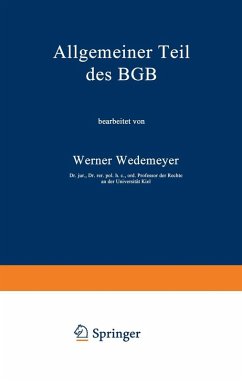 Allgemeiner Teil des BGB (eBook, PDF) - Wedemeyer, Werner