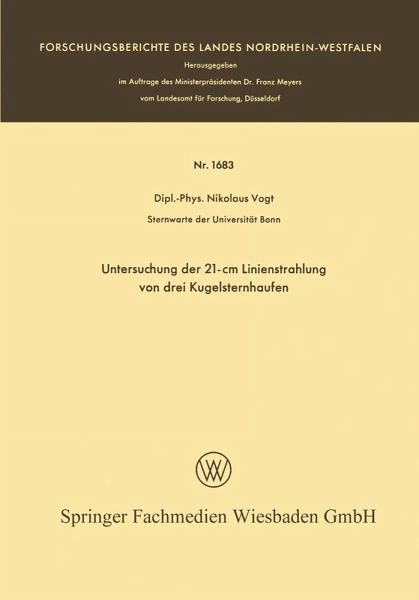 Untersuchung der 21-cm Linienstrahlung von drei Kugelsternhaufen (eBook, PDF)