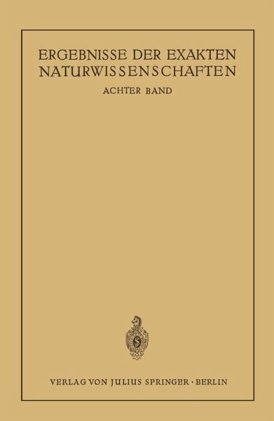 Ergebnisse der Exakten Naturwissenschaften (eBook, PDF)