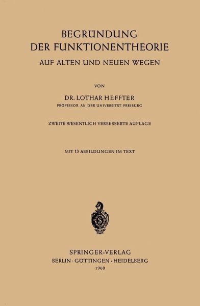 Begründung der Funktionentheorie (eBook, PDF)