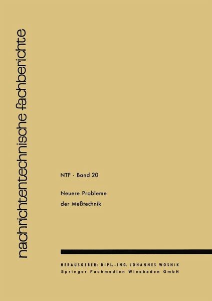 Neuere Probleme der Messtechnik (eBook, PDF)