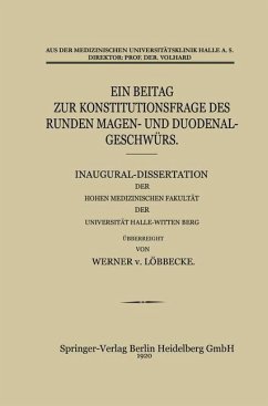 Cover Ein Beitrag zur Konstitutionsfrage des Runden Magen- und Duodenalgeschwürs (eBook, PDF)