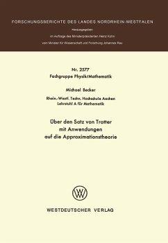 Über den Satz von Trotter mit Anwendungen auf die Approximationstheorie (eBook, PDF) - Becker, Michael