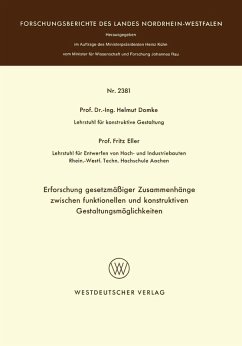 Erforschung gesetzmäßiger Zusammenhänge zwischen funktionellen und konstruktiven Gestaltungsmöglichkeiten (eBook, PDF) - Domke, Helmut