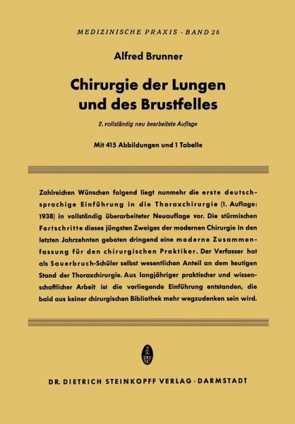 Chirurgie der Lungen und des Brustfelles (eBook, PDF)