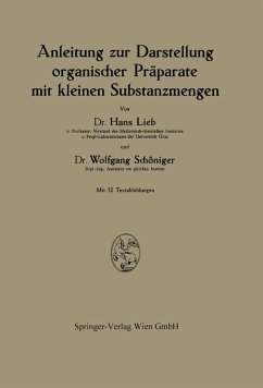 Anleitung zur Darstellung organischer Präparate mit kleinen Substanzmengen (eBook, PDF) - Lieb, Hans; Schöniger, Wolfgang
