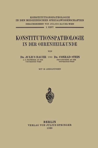 Konstitutionspathologie in der Ohrenheilkunde (eBook, PDF)