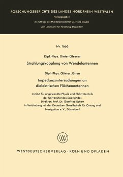 Strahlungskopplung von Wendelantennen / Impedanzuntersuchungen an dielektrischen Flächenantennen (eBook, PDF) - Glesner, Günter