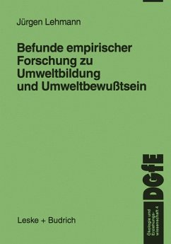 Befunde empirischer Forschung zu Umweltbildung und Umweltbewußtsein (eBook, PDF) - Lehmann, Jürgen
