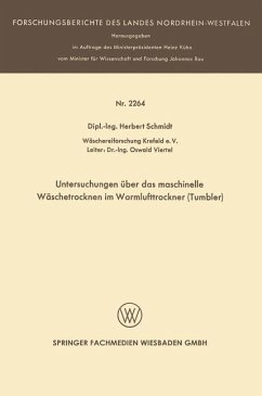 Untersuchungen über das maschinelle Wäschetrocknen im Warmlufttrockner (Tumbler) (eBook, PDF) - Schmidt, Herbert